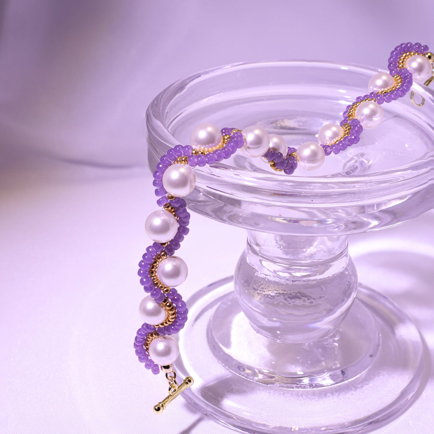 Chirimiri Handmade Pearl & Lavender Bracelet - Moonlit Grace High Appearance Bracelet Teenage Girl Accessories Party Accessories Gifts Girlfriend Bracelets For Women