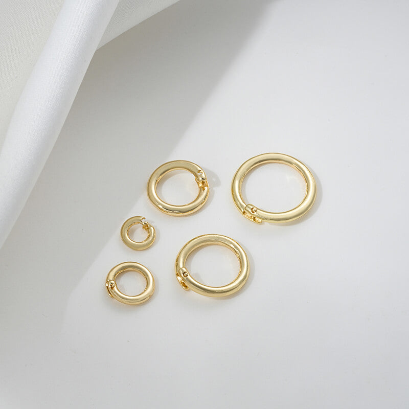 Pendant bails,14k gold-plated platinum snap ring, universal ring