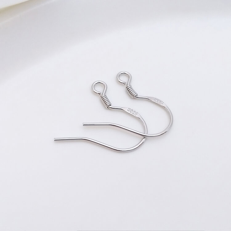 S925 pure silver ear hooks plated with 18K real gold, white gold and 14K gold