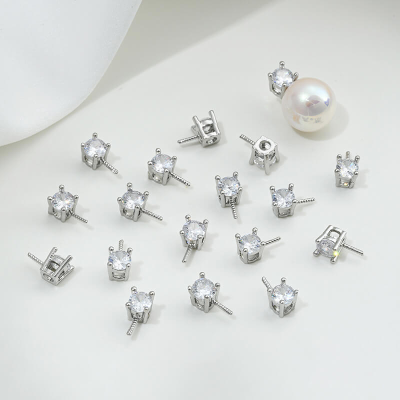 14K gold-plated classic Princess Diana single zirconium bead needle empty spacer bead