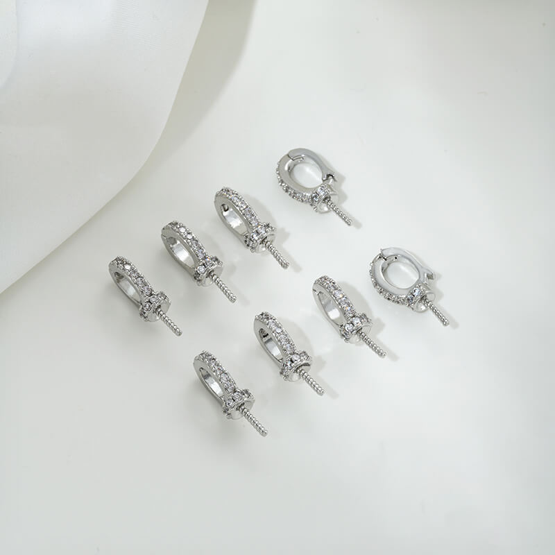 Zircon inlaid buckle type universal buckle half hole bead holder pendant buckle