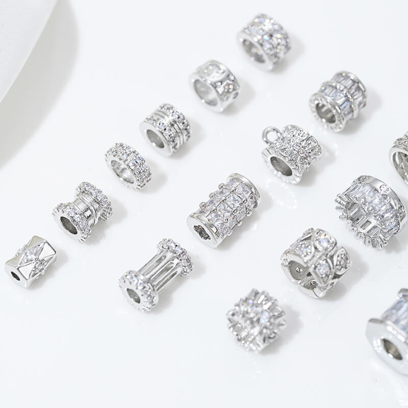 Platinum zircon spacer bead pendant