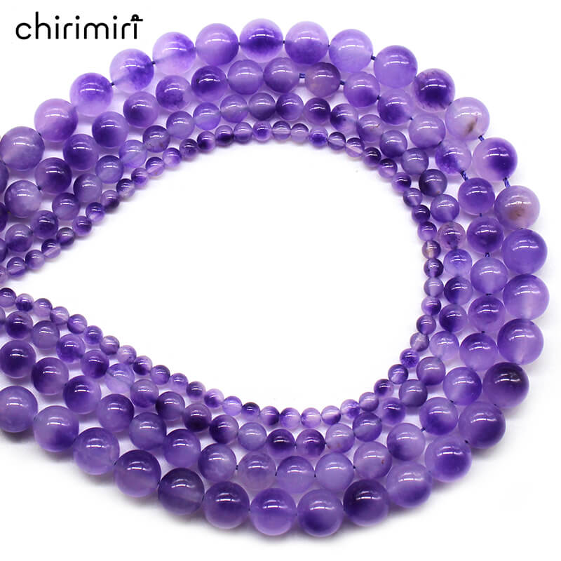 Purple floating flower chalcedony loose beads bracelet