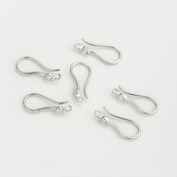 Copper-clad 14K real gold zircon ear hook DIY accessories