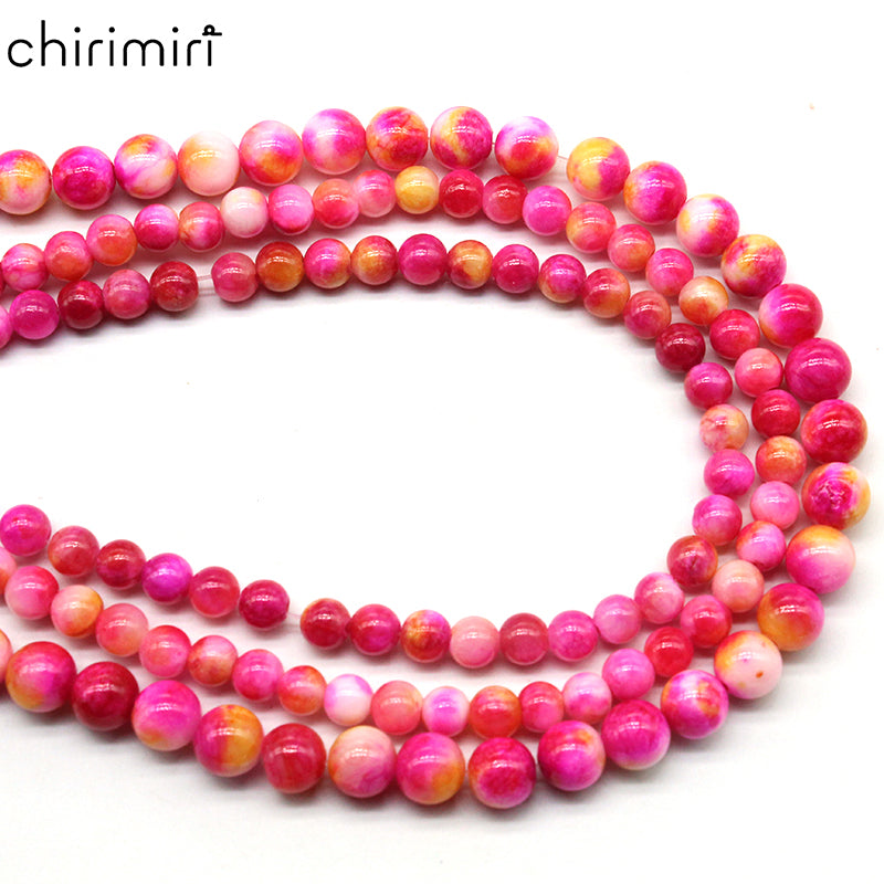 Rose red Persian jade round beads DIY hand-woven materials