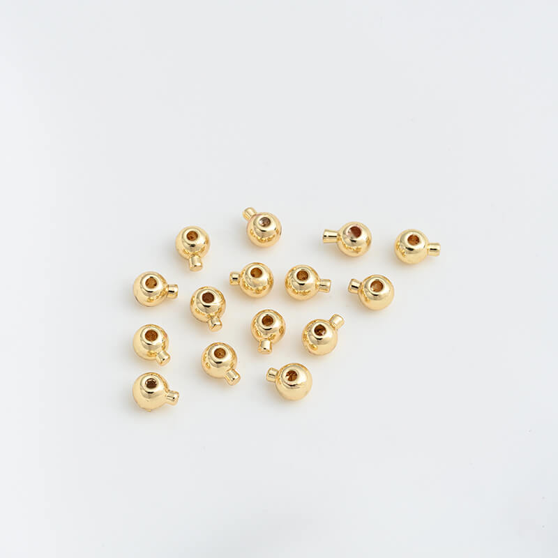 14K gold-plated 18K silver positioning buckle snap button positioning bead(50 pieces)