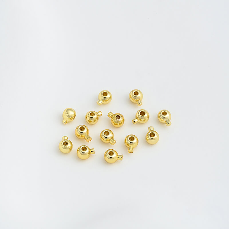 14K gold-plated 18K silver positioning buckle snap button positioning bead(50 pieces)