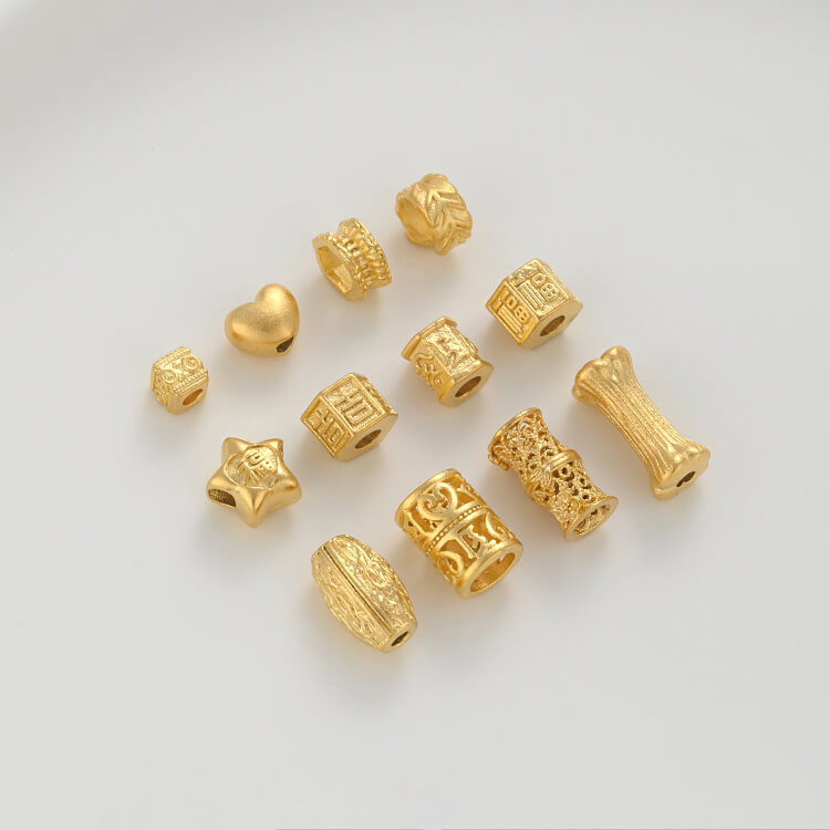 Sand gold love-shaped leaf-shaped five-pointed star lucky character spacer beads