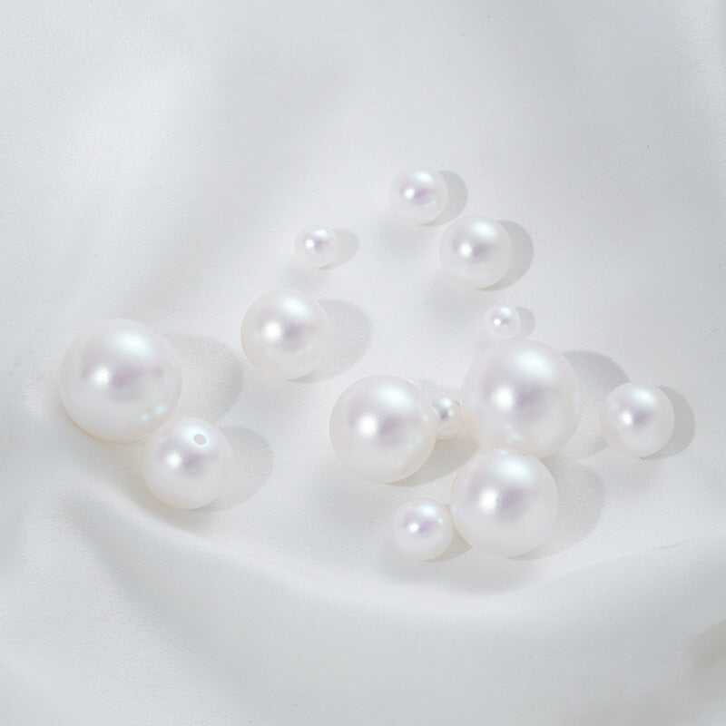 Semi-matte white imitation pearl half-hole beads