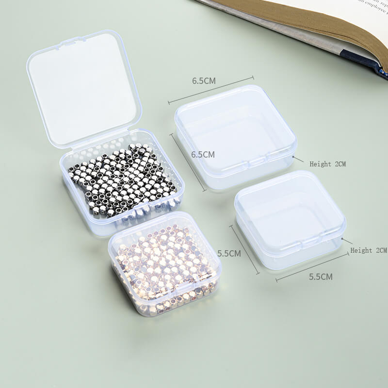 Transparent plastic storage box with lid