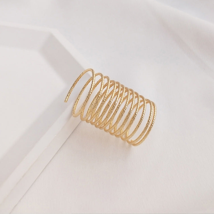 Memory Wire, Round copper wire ring, 14k gold-plated, 12 loops
