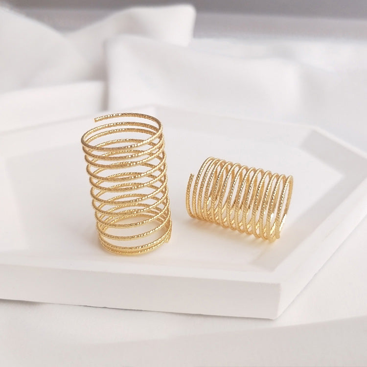 Memory Wire, Round copper wire ring, 14k gold-plated, 12 loops