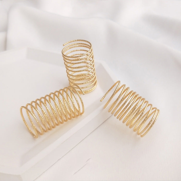 Memory Wire, Round copper wire ring, 14k gold-plated, 12 loops