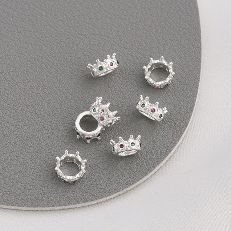 Zircon lace double-sided flower holder crown spacer large hole spacer bead