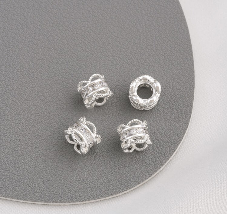 Zircon lace double-sided flower holder crown spacer large hole spacer bead