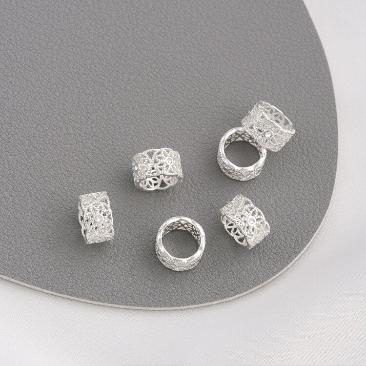 Zircon lace double-sided flower holder crown spacer large hole spacer bead