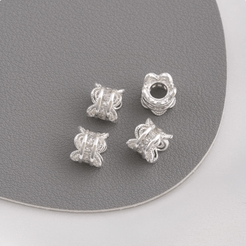 Zircon lace double-sided flower holder crown spacer large hole spacer bead