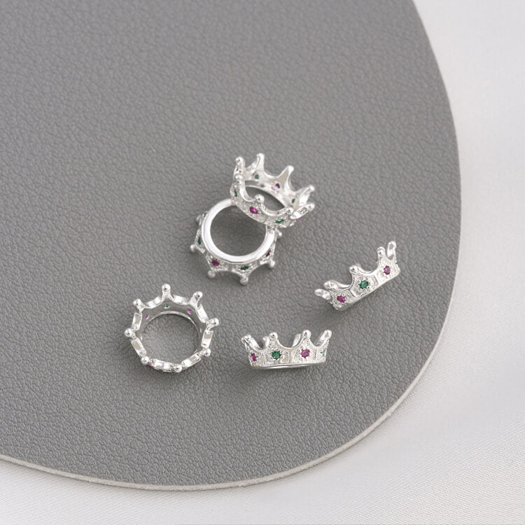 Zircon lace double-sided flower holder crown spacer large hole spacer bead