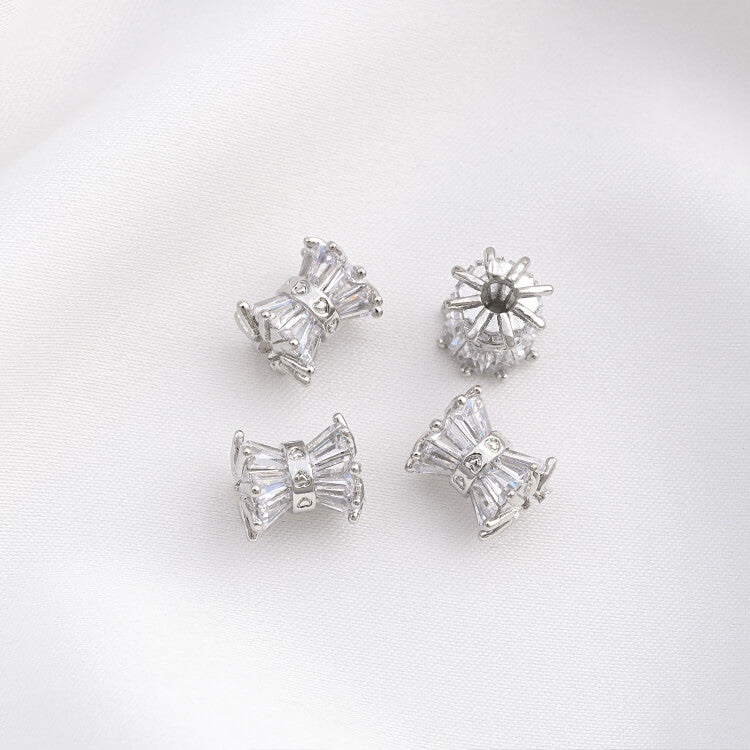 Platinum micro-inlaid zircon wheel beads spacer beads