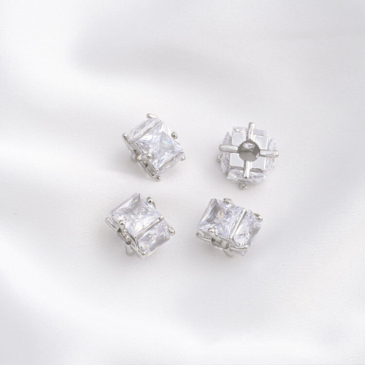 Platinum micro-inlaid zircon wheel beads spacer beads