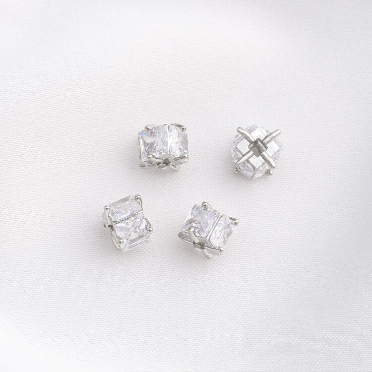 Platinum micro-inlaid zircon wheel beads spacer beads