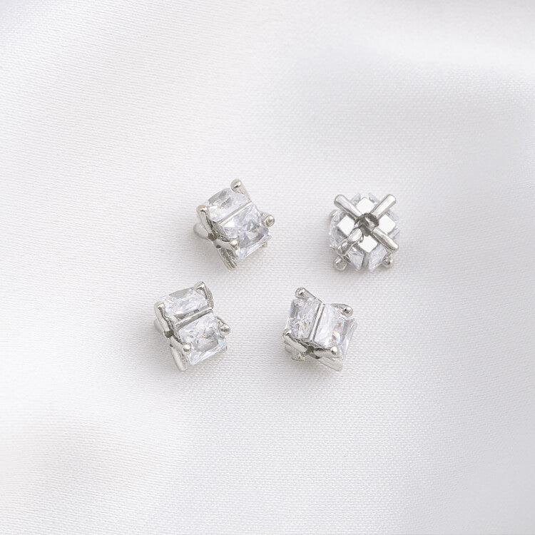 Platinum micro-inlaid zircon wheel beads spacer beads