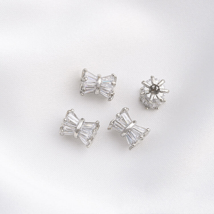 Platinum micro-inlaid zircon wheel beads spacer beads