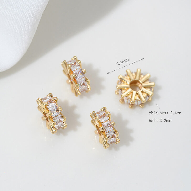 Micro-inlaid zircon spacer crystal pearl spacer
