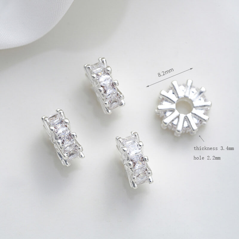 Micro-inlaid zircon spacer crystal pearl spacer