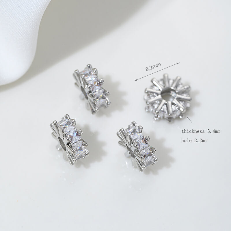 Micro-inlaid zircon spacer crystal pearl spacer