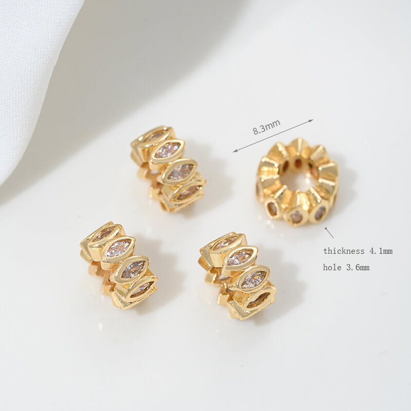 Micro-inlaid zircon spacer crystal pearl spacer