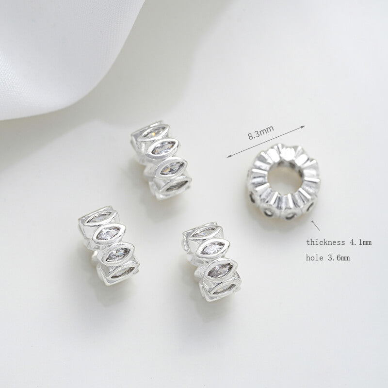 Micro-inlaid zircon spacer crystal pearl spacer