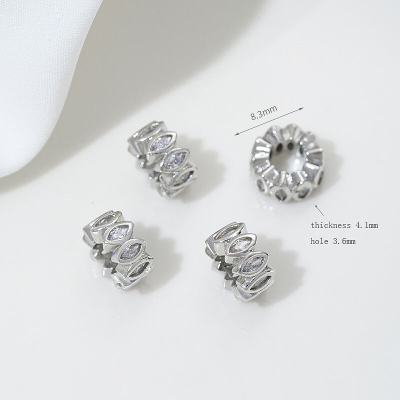 Micro-inlaid zircon spacer crystal pearl spacer