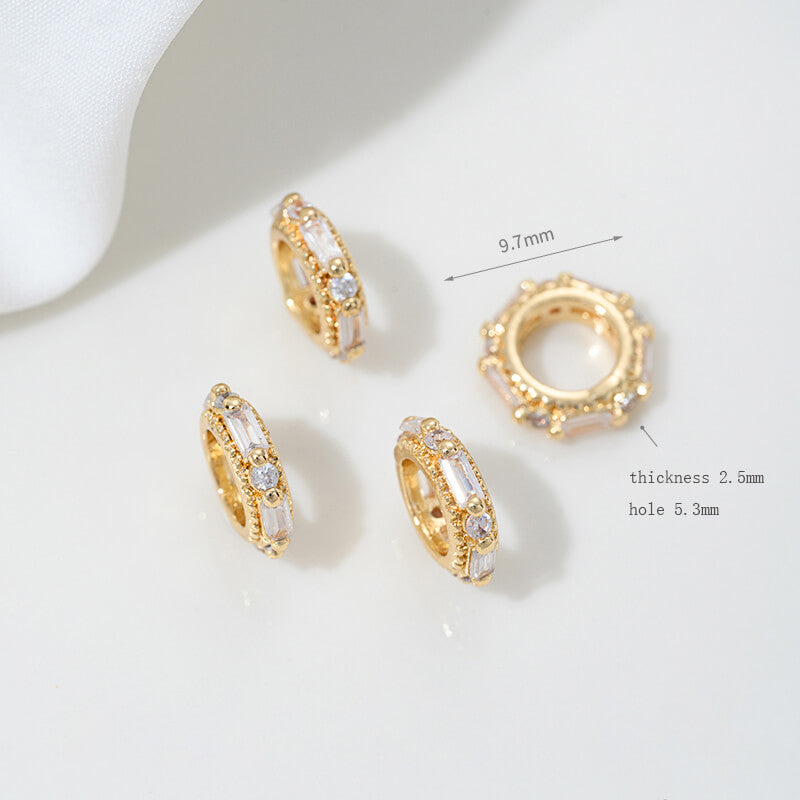 Micro-inlaid zircon spacer crystal pearl spacer