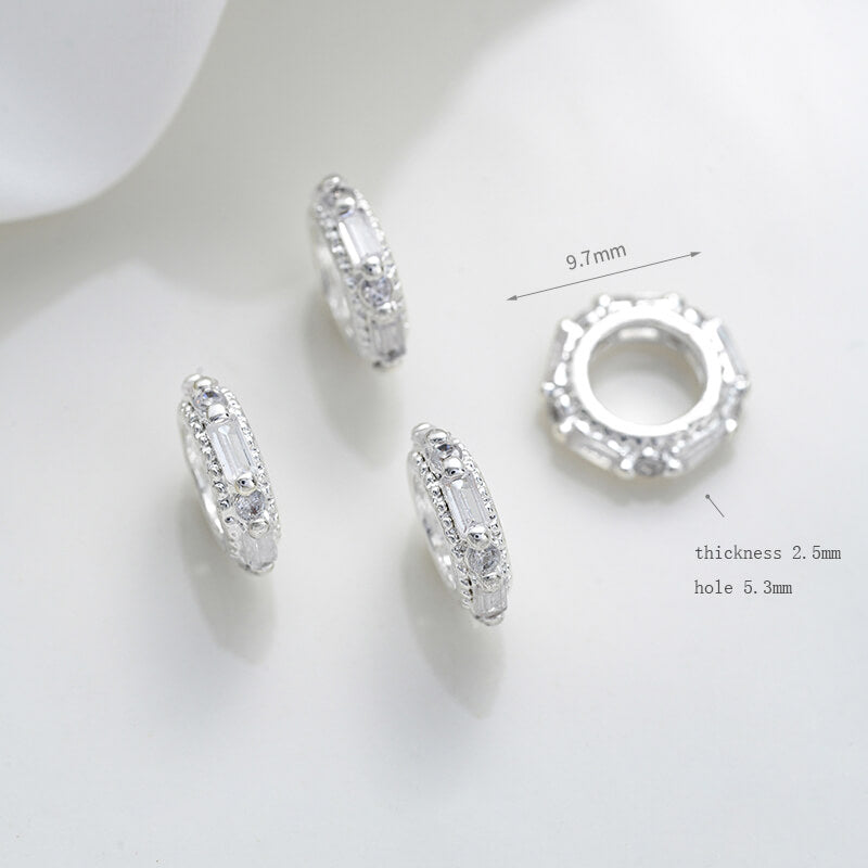 Micro-inlaid zircon spacer crystal pearl spacer