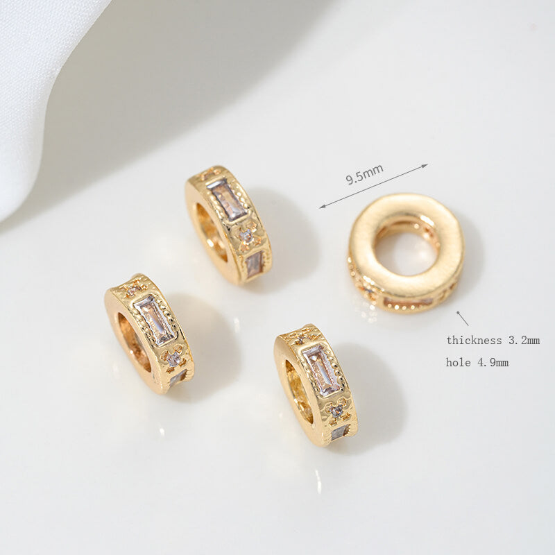 Micro-inlaid zircon spacer crystal pearl spacer