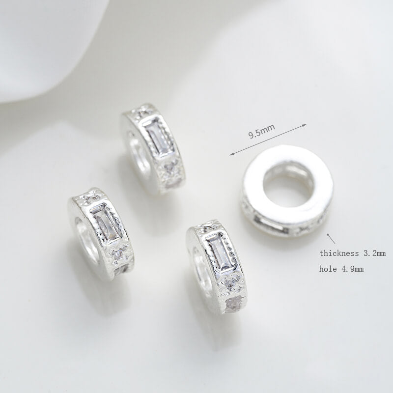 Micro-inlaid zircon spacer crystal pearl spacer