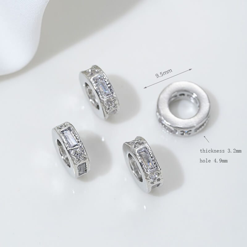 Micro-inlaid zircon spacer crystal pearl spacer