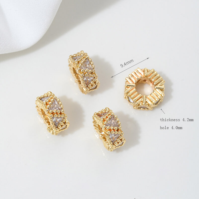 Micro-inlaid zircon spacer crystal pearl spacer