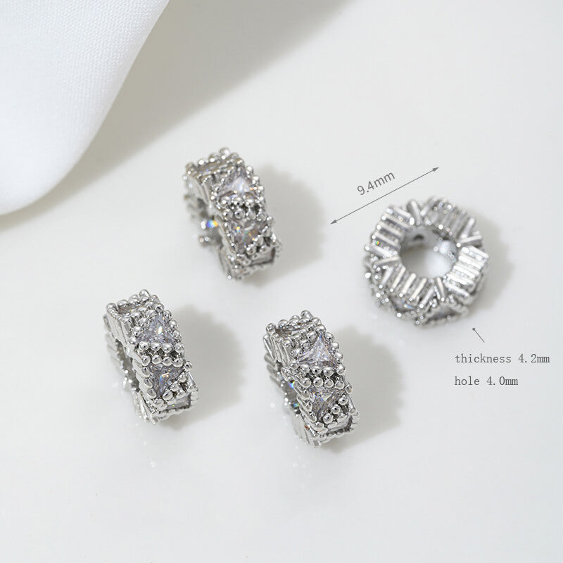 Micro-inlaid zircon spacer crystal pearl spacer