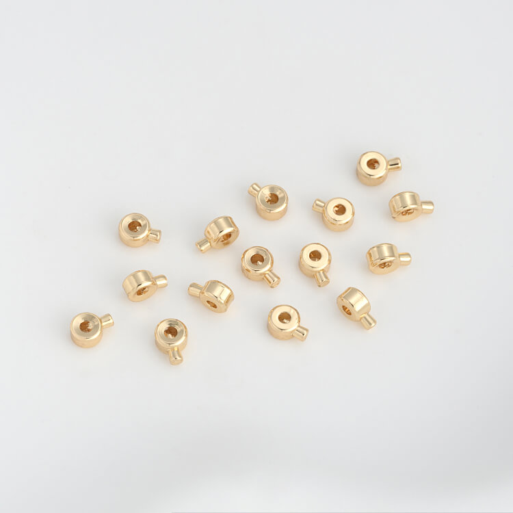 14K gold-plated 18K silver positioning buckle snap button positioning bead(50 pieces)