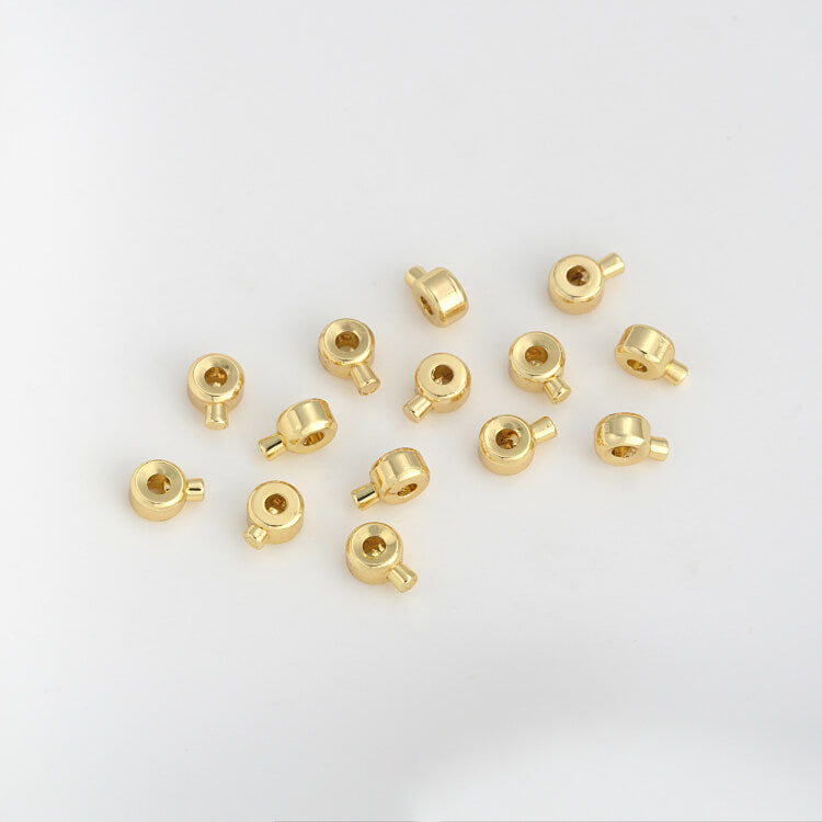 14K gold-plated 18K silver positioning buckle snap button positioning bead(50 pieces)