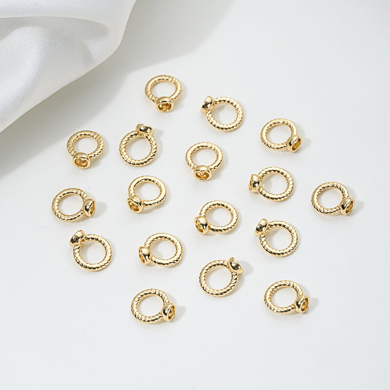 14k white k glossy, thread hidden wire ending ring