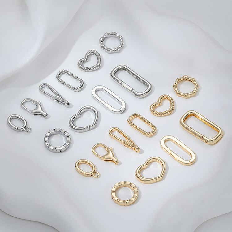 Threaded heart-shaped buckle, oval spring buckle, lobster buckle, bamboo ring buckle
