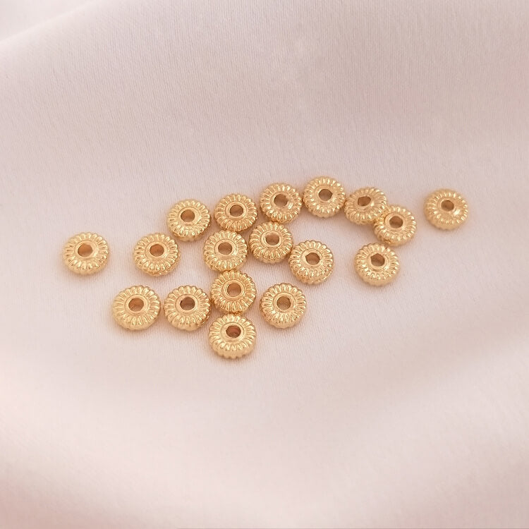 Threaded wheels, Hot Wheels, Lantern bead spacers 50 pieces