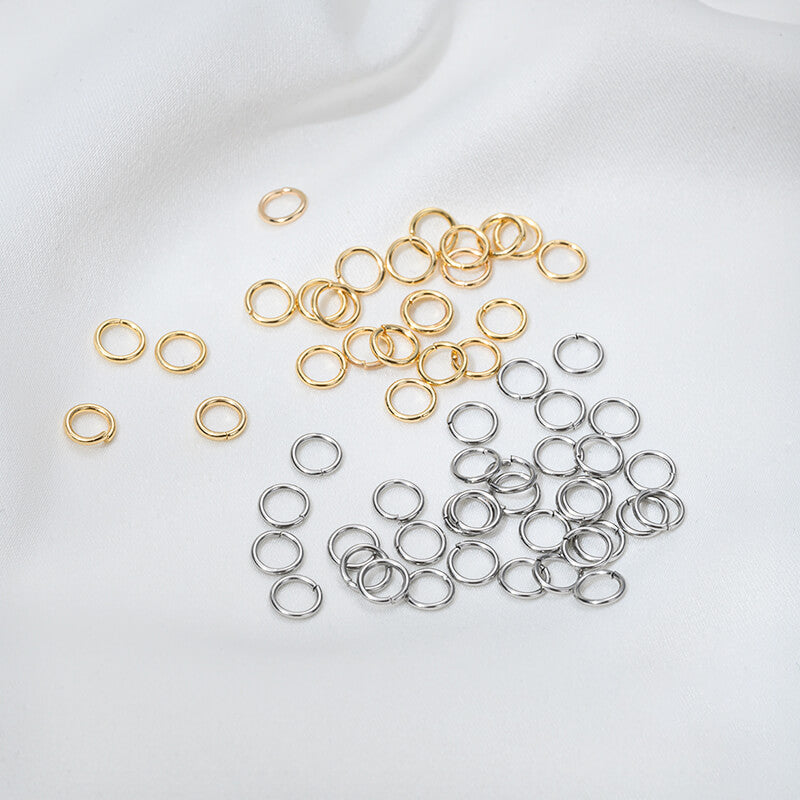 Titanium steel non-fading opening ring non-transparent steel connecting ring
