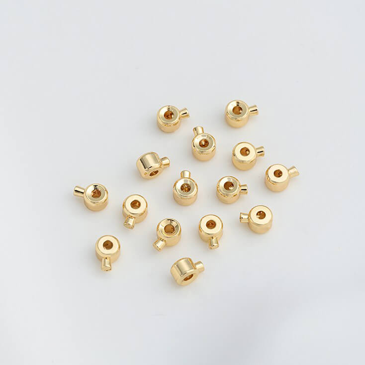 14K gold-plated 18K silver positioning buckle snap button positioning bead(50 pieces)