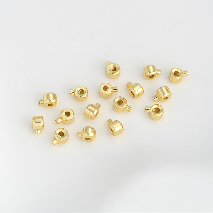 14K gold-plated 18K silver positioning buckle snap button positioning bead(50 pieces)