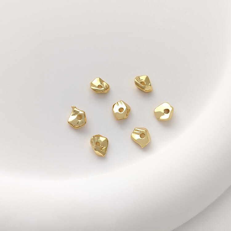 Special-shaped gravel spacer beads, oval stone flat beads 10 pieces