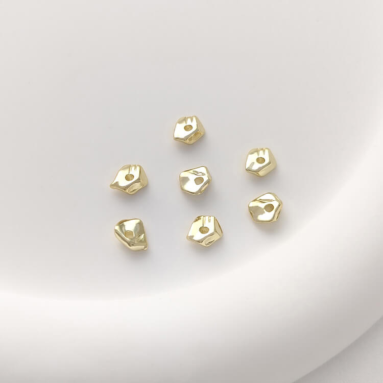 Special-shaped gravel spacer beads, oval stone flat beads 10 pieces